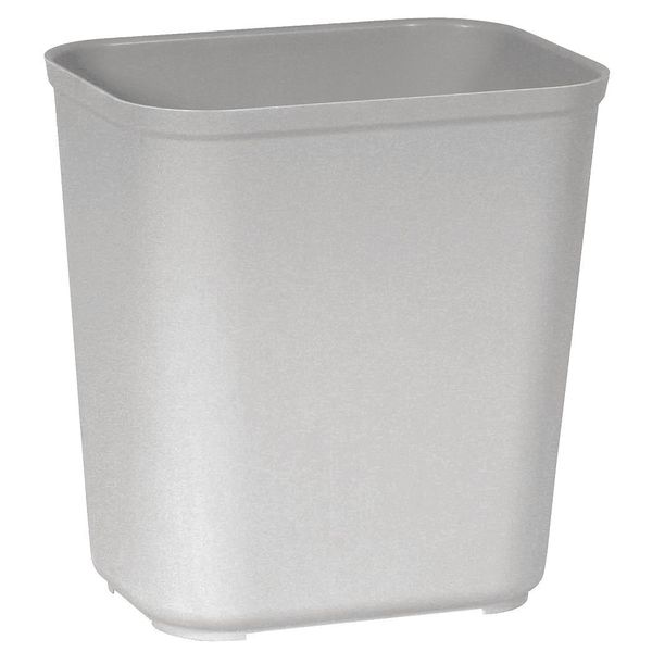 7 gal Rectangular Trash Can, Gray, 10 1/2 in Dia, None, Thermoset Polyester