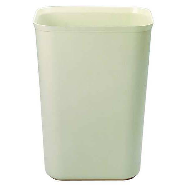 10 gal Rectangular Trash Can, Beige, 11 1/4 in Dia, None, Thermoset Polyester
