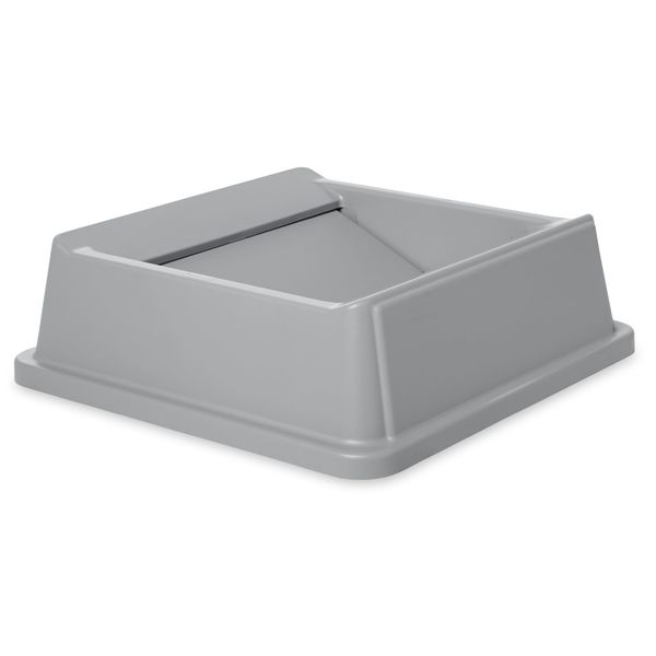 35 gal, 50 gal Swing Trash Can Lid, 20 1/4 in W/Dia, Gray, Resin, 1 Openings