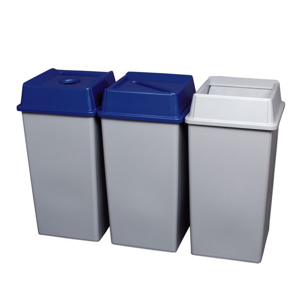 35 gal, 50 gal Swing Trash Can Lid, 20 1/4 in W/Dia, Gray, Resin, 1 Openings