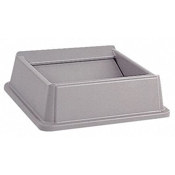 35 gal Square Trash Can, Gray, 20-1/4