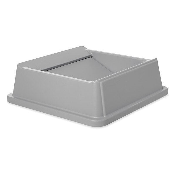 35 gal, 50 gal Swing Trash Can Lid, 20 1/4 in W/Dia, Gray, Resin, 1 Openings