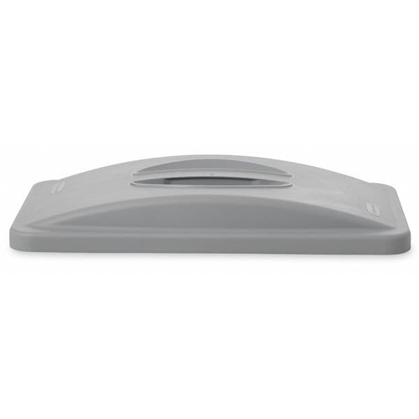 16 gal, 23 gal Dome Trash Can Lid, 11 1/4 in W/Dia, Gray, Polypropylene, 0 Openings