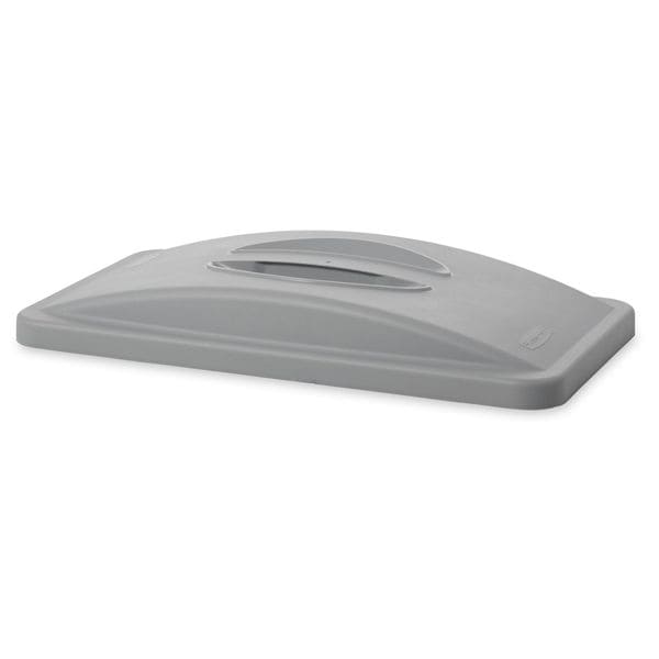 16 gal, 23 gal Dome Trash Can Lid, 11 1/4 in W/Dia, Gray, Polypropylene, 0 Openings