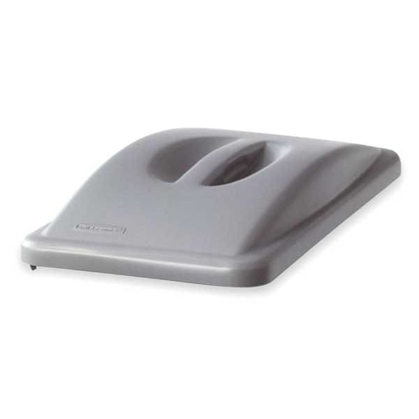 16 gal, 23 gal Dome Trash Can Lid, 11 1/4 in W/Dia, Gray, Polypropylene, 0 Openings