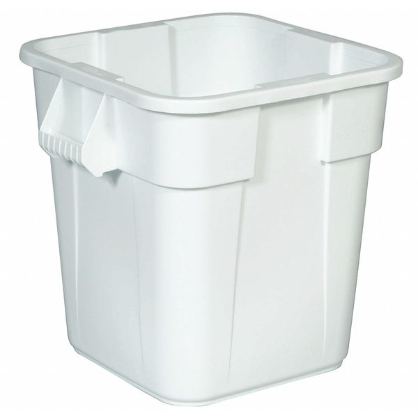 50 gal Rectangular Trash Can, Yellow, 24 in Dia, Lift Up, HDPE