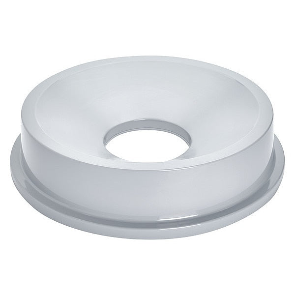 32 gal Funnel Trash Can Lid, 22 1/4 in W/Dia, Gray, Plastic, 1 Openings