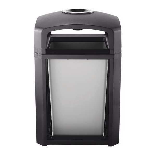 35 gal Square Trash Can, Sable, 26 in Dia, None, Plastic