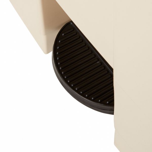 18 gal Rectangular Trash Can, Beige, 19 3/4 in Dia, Step-On, HDPE