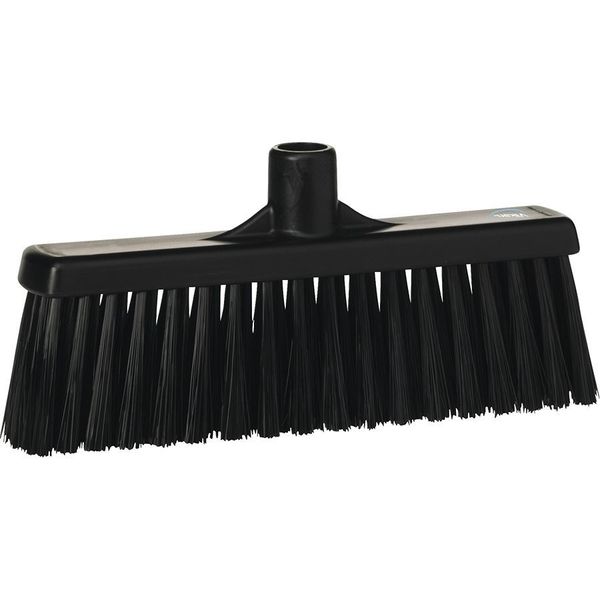 2 in Sweep Face Broom Head, Stiff, Synthetic, Black