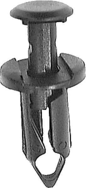Push-In Rivet, Dome Head, 1/4 in Dia., 20 mm L, Nylon Body, 25 PK