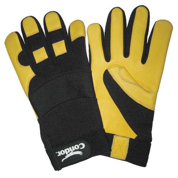 Mechanics Gloves, S, Black/Yellow, Spandex