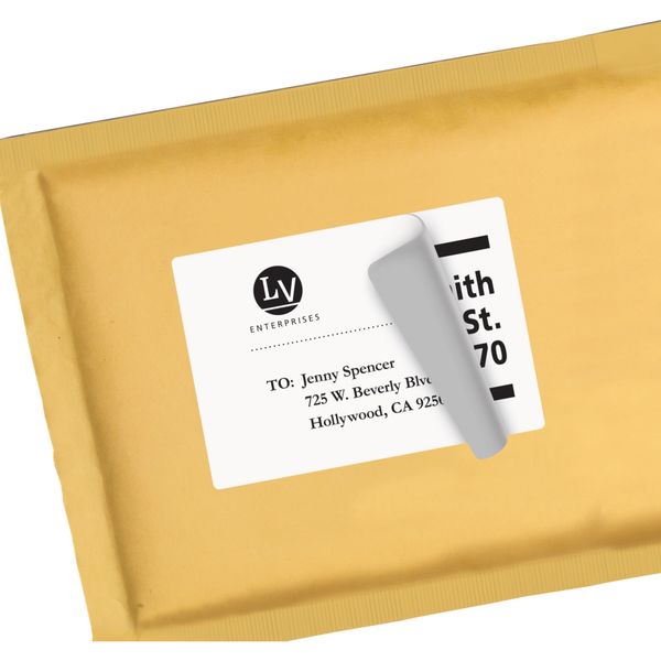 AveryÂ® Shipping Labels with TrueBlockÂ® Technology for Laser Printers 5168, 3-1/2