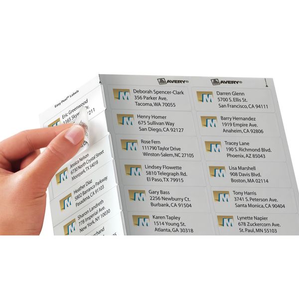 AveryÂ® Clear Easy PeelÂ® Address Labels for Inkjet Printers 8660, 1