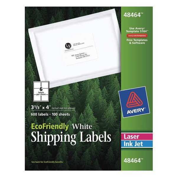 AveryÂ® EcoFriendly Shipping Labels 48464, 3-1/3