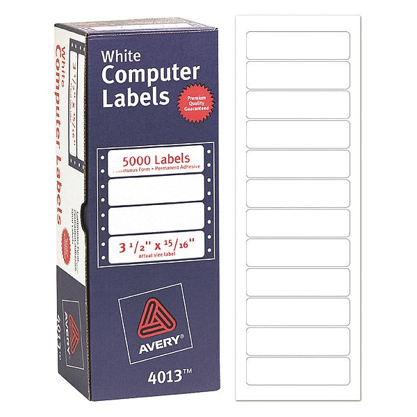 AveryÂ® Continuous Form Computer Labels for Pin-Fed Printers 4013, 3-1/2