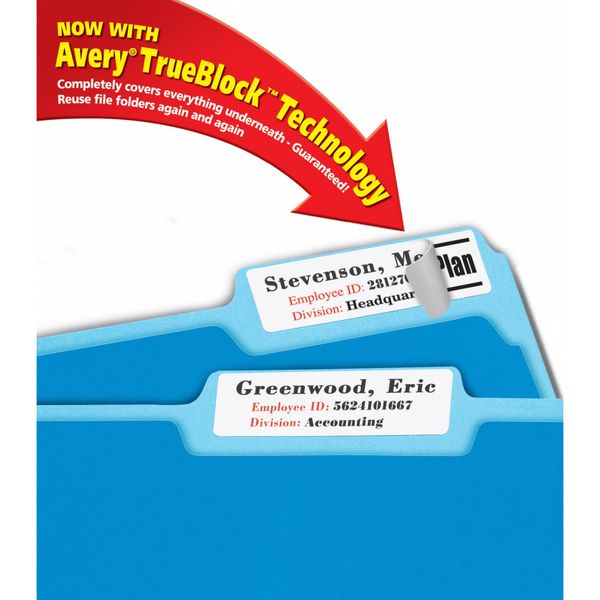 AveryÂ® White Extra-Large File Folder Labels for Laser and Inkjet Printers 5027, 15/16