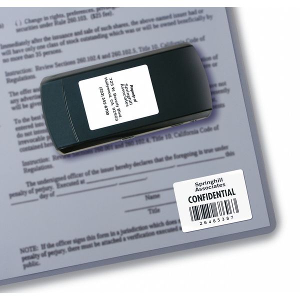 AveryÂ® White Permanent Durable ID Labels for Laser Printers 6576, 1-1/4