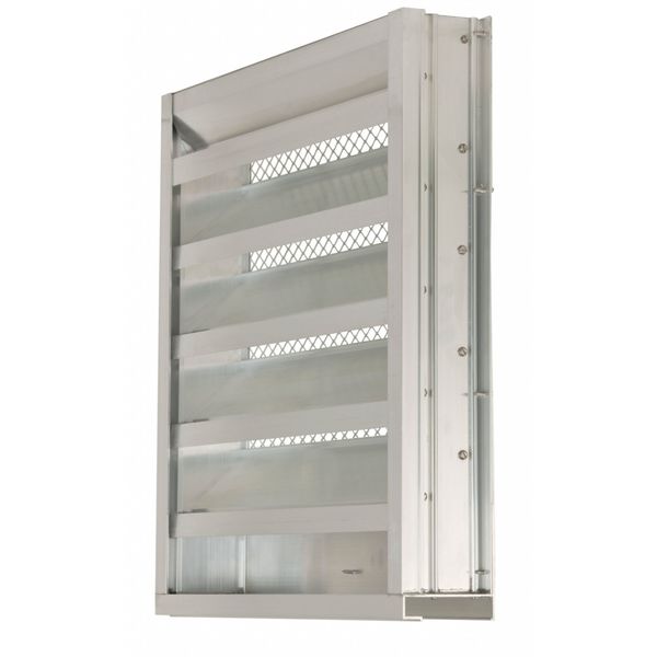 Drainable Louver, Fixed, 23-1/2 H, Alum
