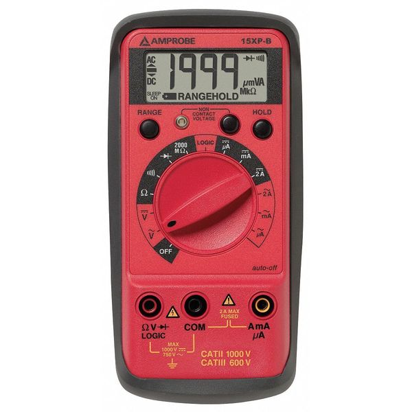 Digital Multimeter, 750 Max. AC Volts, 1,000 Max. DC Volts, 2 Max. AC Amps, 2 Max. DC Amps