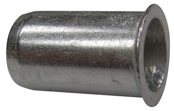 Rivet Nut, #10-32 Thread Size, 0.32 in Flange Dia., 0.43 in L, Aluminum, 100 PK