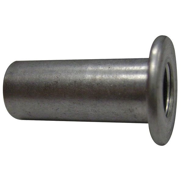 Rivet Nut, #10-24 Thread Size, 0.406 in Flange Dia., 0.603 in L, Steel, 50 PK