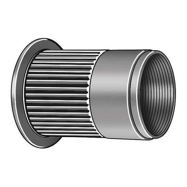 Rivet Nut, M6-1.00 Thread Size, 0.5 in Flange Dia., 0.69 in L, Steel, 40 PK