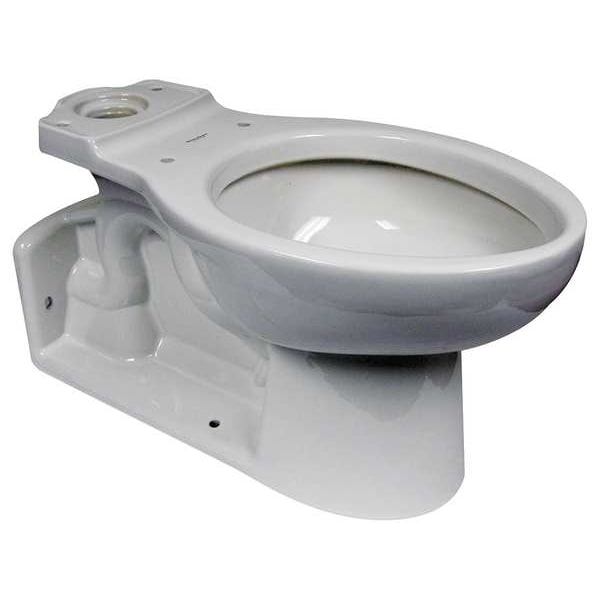 Toilet Bowl, 1.1 to 1.6 gpf, Pressure Assist Tank, Floor with Back Outlet Mount, Elongated, White