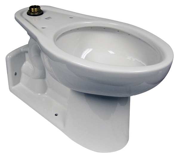 Toilet Bowl, 1.1 to 1.6 gpf, Flushometer, Floor with Back Outlet Mount, Elongated, White