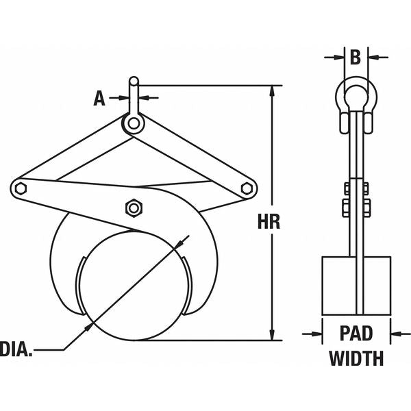 Pipe/Bar Tong, Fixed, 1000Lb