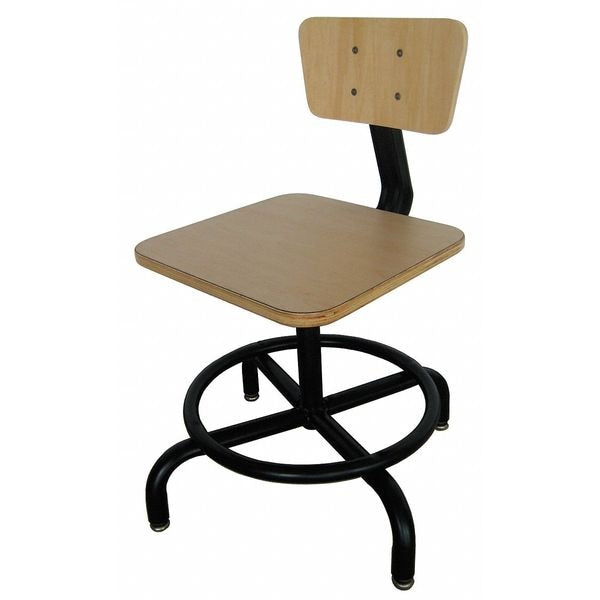Pneumatic Square Task Chair, Height Range 17-1/4