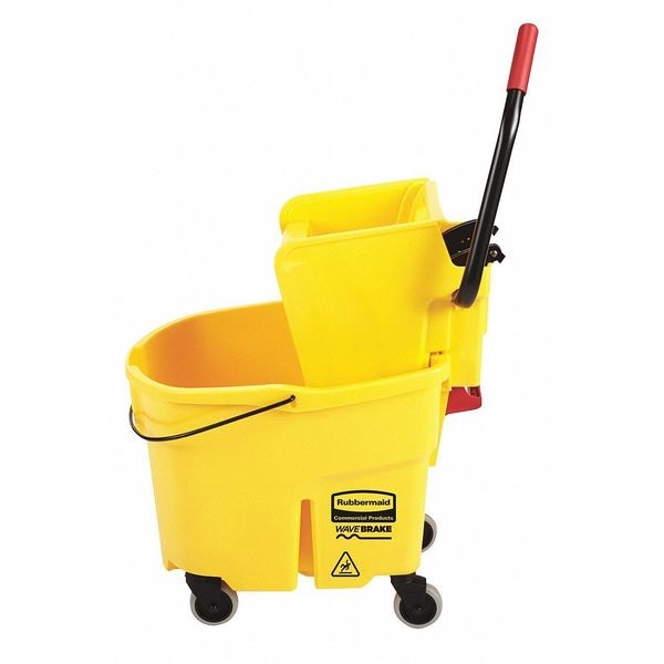 Mop Bucket and Wringer with Side Press, 8 3/4 Gal Capacity, Yellow