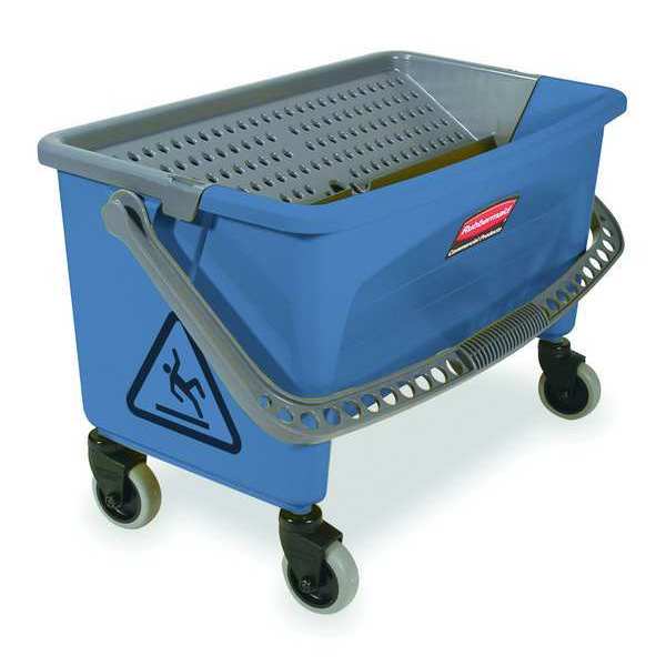 7 gal Down Press Mop Bucket and Wringer, Black, Plastic