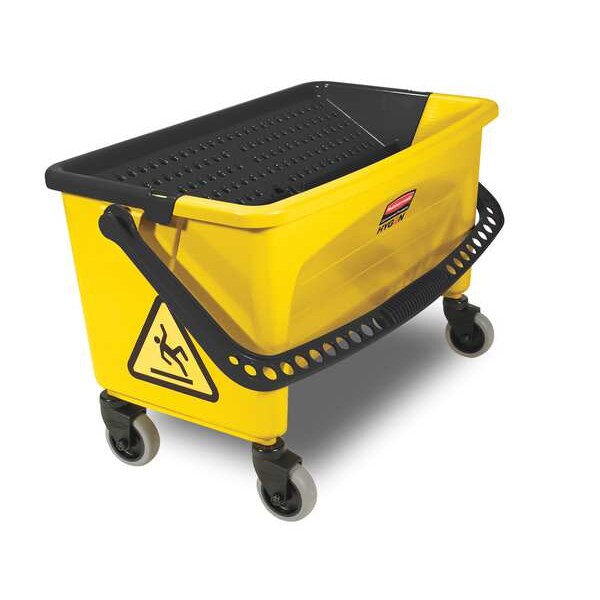 7 gal Down Press Mop Bucket and Wringer, Yellow, Plastic