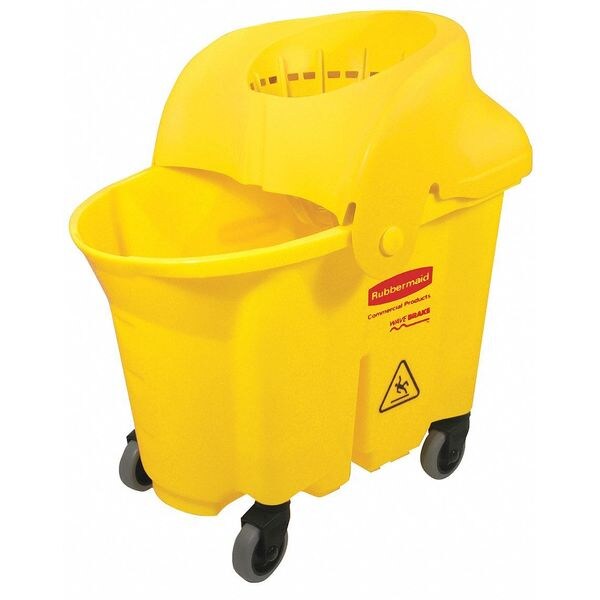 8 3/4 gal WaveBrake Funnel Mop Bucket and Wringer, Yellow, Polypropylene