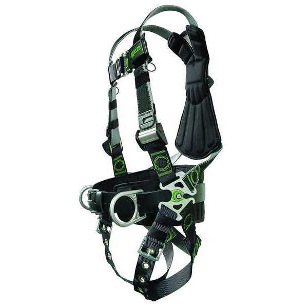 Full Body Harness, Vest Style, L/XL, Polyester, Black