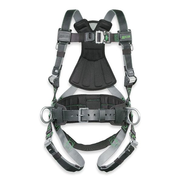 Full Body Harness, Vest Style, L/XL, Polyester, Black
