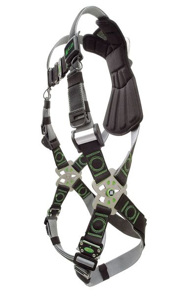 Full Body Harness, Vest Style, L/XL, Polyester, Black