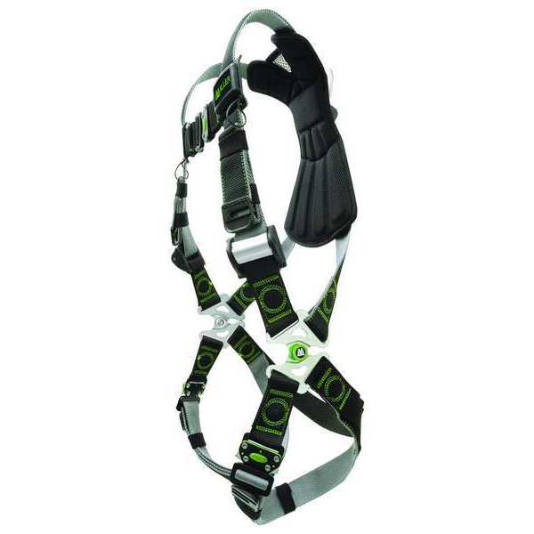 Full Body Harness, Vest Style, L/XL, Polyester, Black
