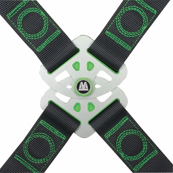 Full Body Harness, Vest Style, L/XL, Polyester, Black