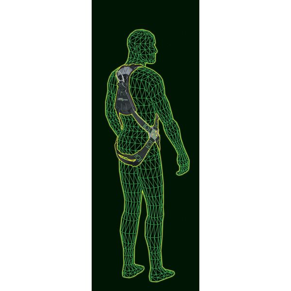 Full Body Harness, Vest Style, L/XL, Polyester, Black
