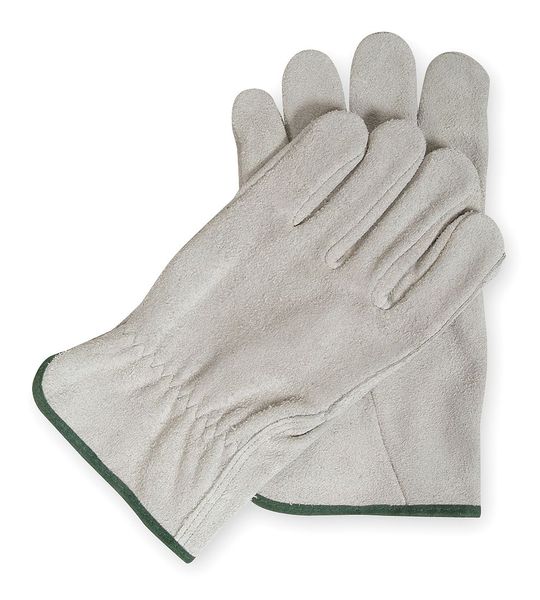 Drivers Gloves, Split Leather, Gray, M, PR
