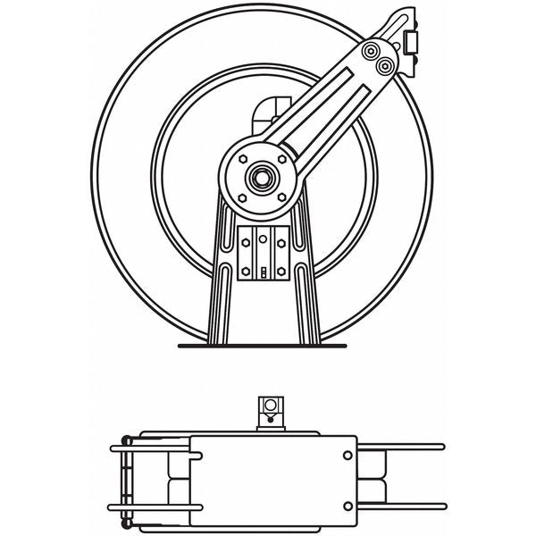Spring Return Hose Reel, 3/4 in Hose Dia., 50 ft Length, 50 psi