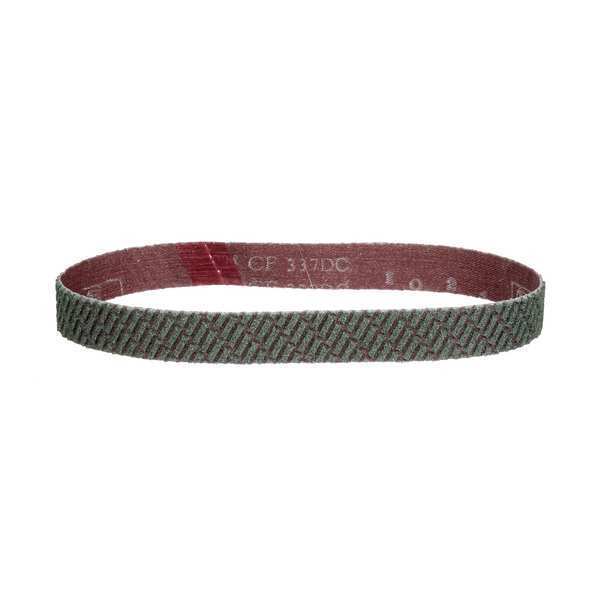 Sanding Belt, Coated, 1/2 in W, 24 in L, 160 Grit, Very Fine, Aluminum Oxide, 337DC, Gray