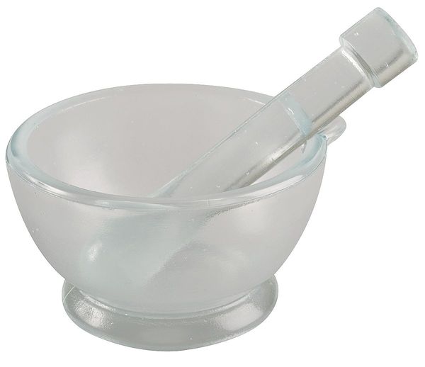 Mortar and Pestle Set, Glass, 75mm Dia, Pk8