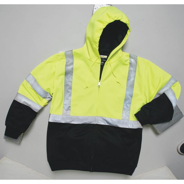Hi-Viz Sweatshirt, Yellow/Blk, Polymide, L