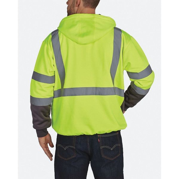 Hi-Viz Sweatshirt, Yellow/Blk, Polymide, L