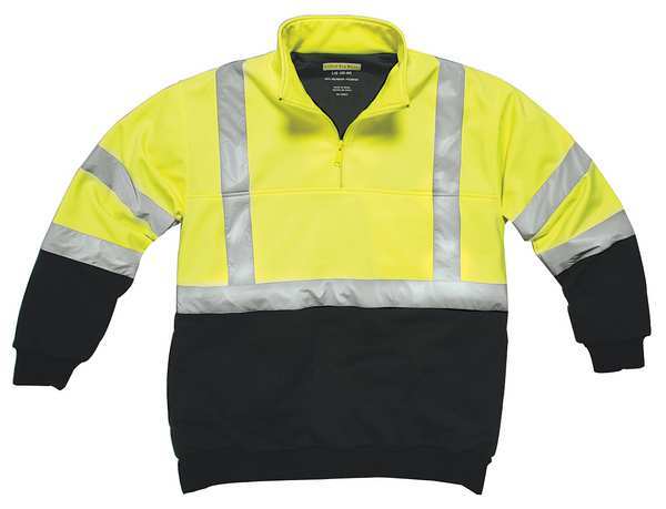 Hi-Viz Sweatshirt, Ylw/Blk, Polymide, 5XL