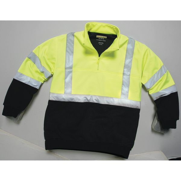 Hi-Viz Sweatshirt, Yellow/Blk, Polymide, L