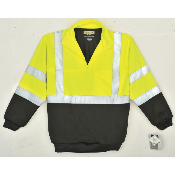 Hi-Viz Sweatshirt, Yellow/Blk, Polymide, XL